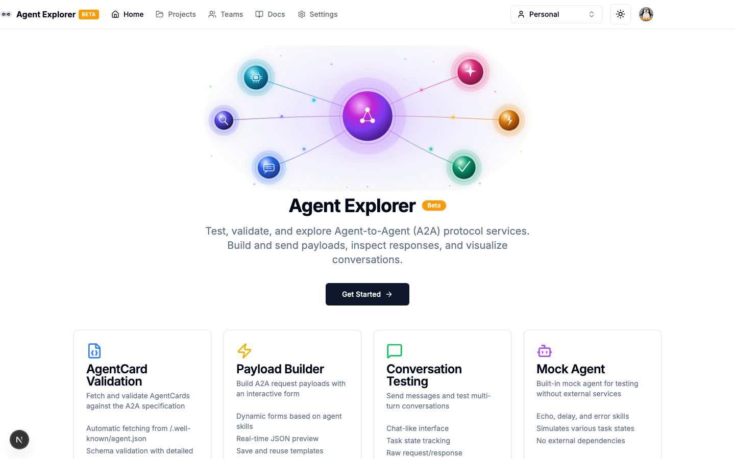 Agent Explorer home page